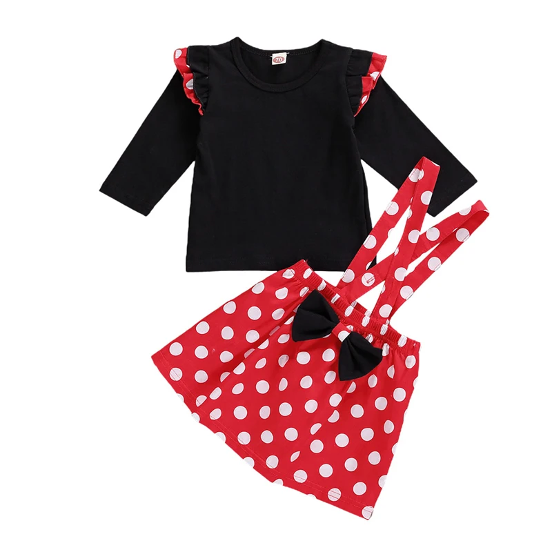 Осень 2020 модная юбка-пачка в горошек для новорожденных девочек Черный Топ с