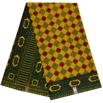 

High Quality Real Wax Fabric 100% Cotton Ankara African Lattice Prints Wax Fabric