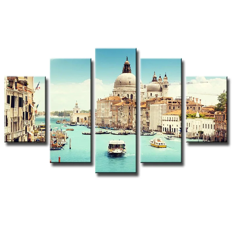 

DIY Diamond Painting 5 Pieces Watercity venice Scenery cross stitch Diamond Embroidery Square/Round Mosaic Home Decor Needlework