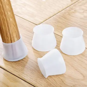 

4Pcs Silicone Furniture Table Chair Leg Floor Feet Cap Cover Protector Feet Pads Non-slip Table Chair Leg Caps Foot Protection