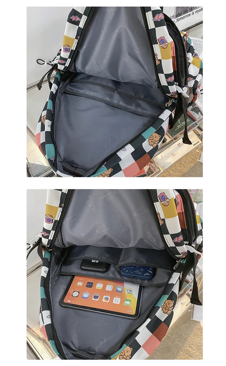 Nwe Fashion Stitching Contrast Color Women's Backpack Large Capacity Travel Backpack Suitable For Young Students Cute Schoolbag