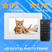 Цифровая фоторамка 7 дюймов ips экран светодиодный HD электронный альбом для фотографий музыки MP3 MP4 178 визуальный угол полнофункциональный музыкальный видео