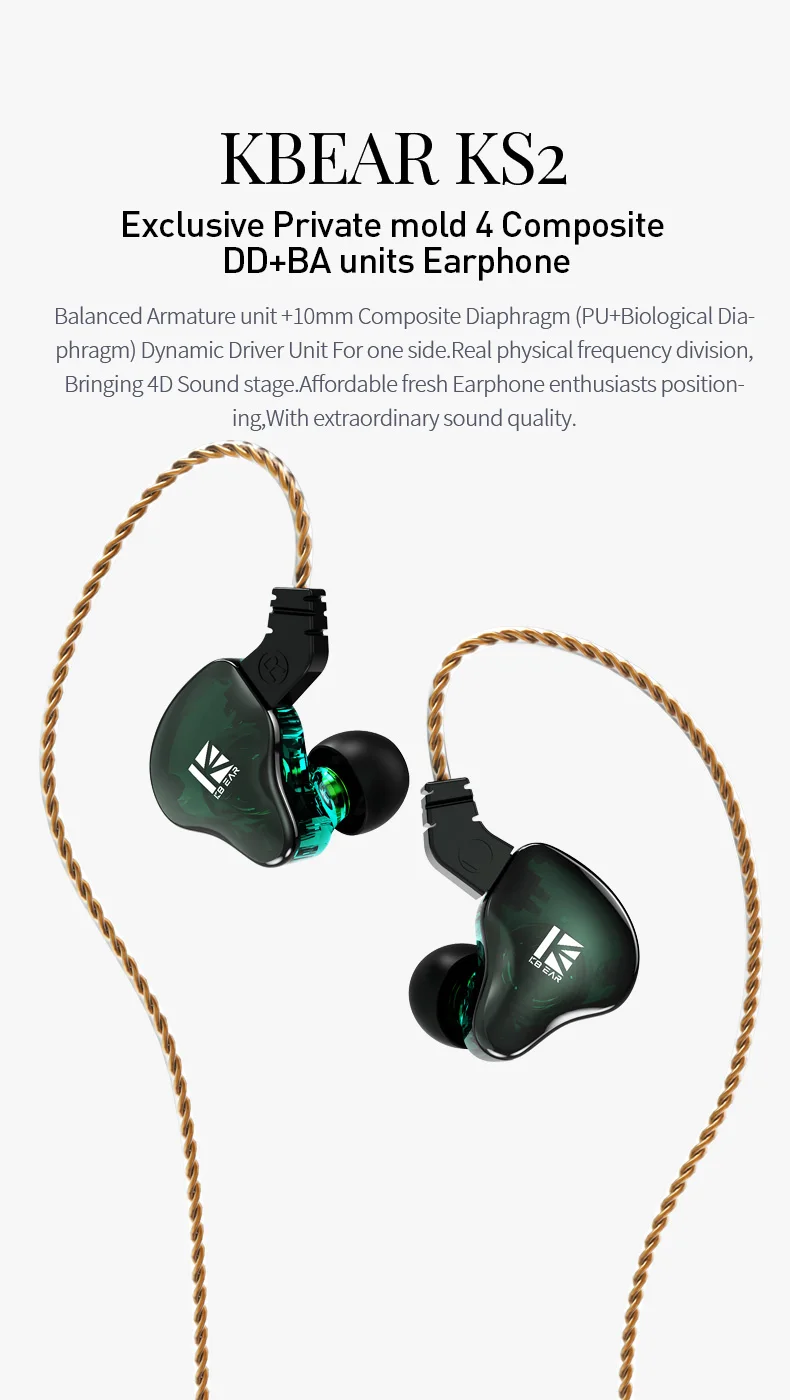 Kbear Ks2 Hybrid Dd Ba In Ear Earphone With 0 78mm Pin Tfz Earbud Hifi Sport Running Game Earplug Kbear Kb06 Kb04 Tri I3 Earphone Accessories Aliexpress
