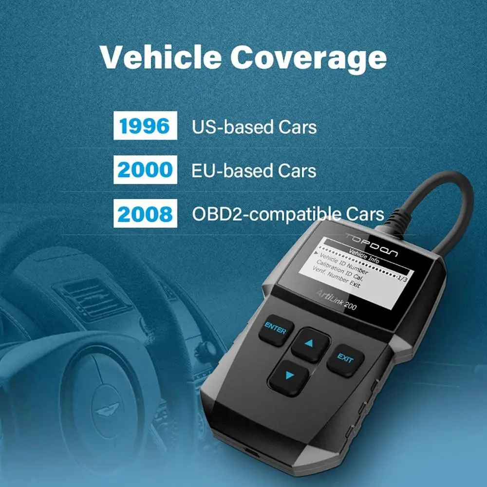 Автомобильный считыватель кодов TOPDON Artilink200 OBDII OBD2 сканер автомобильный