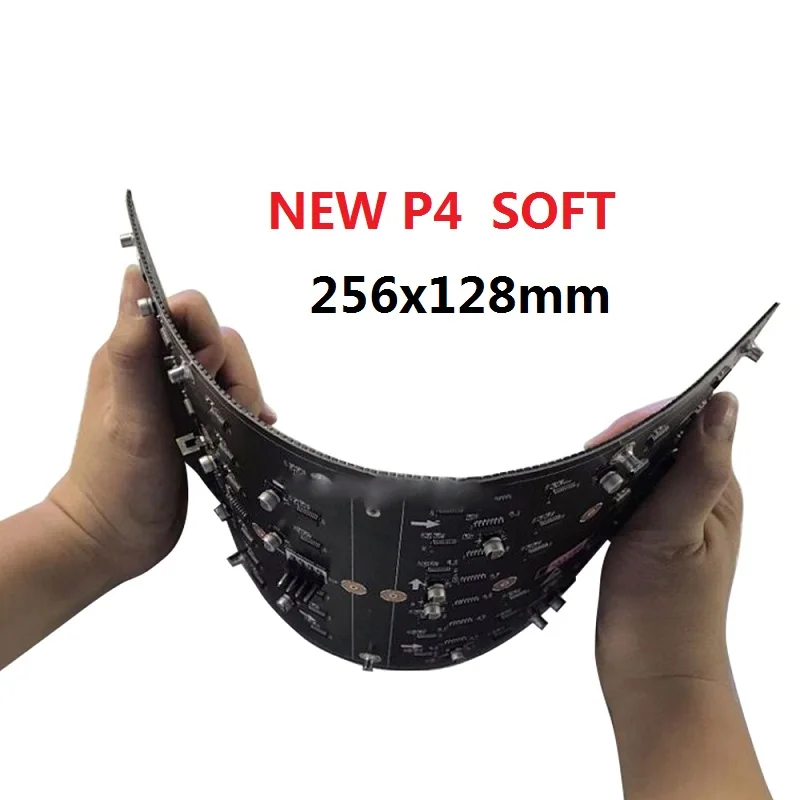 P4 гибкий 256x128 мм 64x32 пикселей 16s полноцветный RGB изогнутый мягкий светодиодный