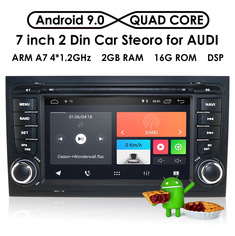 Для Audi A4 S4 RS4 8E 8F B9 B7 B6 2G 16G 4 ядра Android 9,0 2 Din Автомобильный Радио мультимедийный плеер стерео gps wifi obd2 DSP DVR