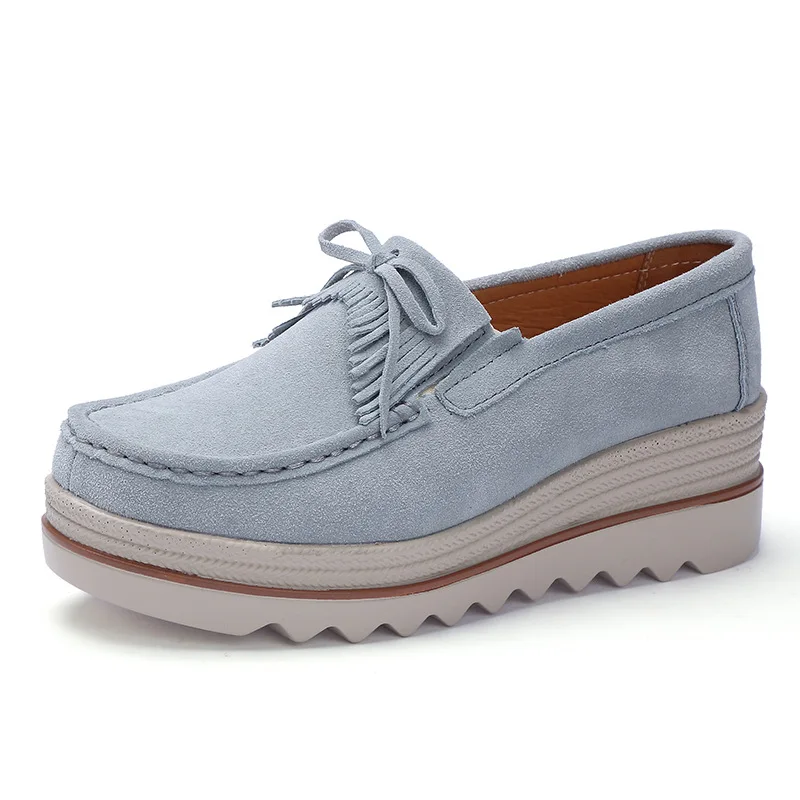02blue Кроссовки без застежки; женская обувь; лоферы на плоской подошве; коллекция года; однотонная повседневная обувь на плоской подошве; женские мягкие дышащие замшевые кроссовки; большие размеры - Цвет: 02blue