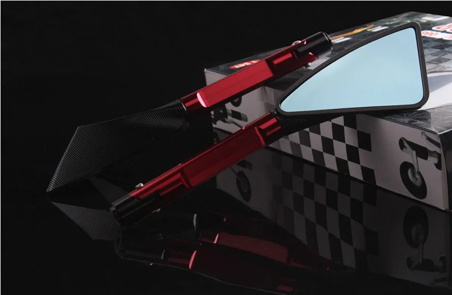 Moto GT TOMOK Aluminum CNC motorcycle Side mirror rearview accessories case For Kawasaki Z1000 Z800 Z750 EX-300 - Цвет: Black and red