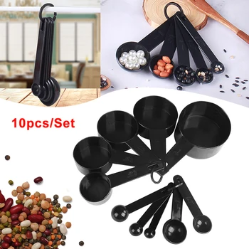 

10pcs Plastic Measuring Cups and Spoons for Baking Tea Coffee Kitchen Tool