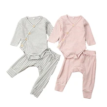 Special Offers Autumn Clothes 2PCS Newborn Baby Girl Boy Clothes Knitted Striped Romper V Neck Button Jumpsuit Trouser Outfit Baby Set 0-18M Special Offers Autumn Clothes 2PCS Newborn Baby Girl Boy Clothes Knitted Striped Romper V Neck Button Jumpsuit Trouser Outfit Baby Set 0-18M
