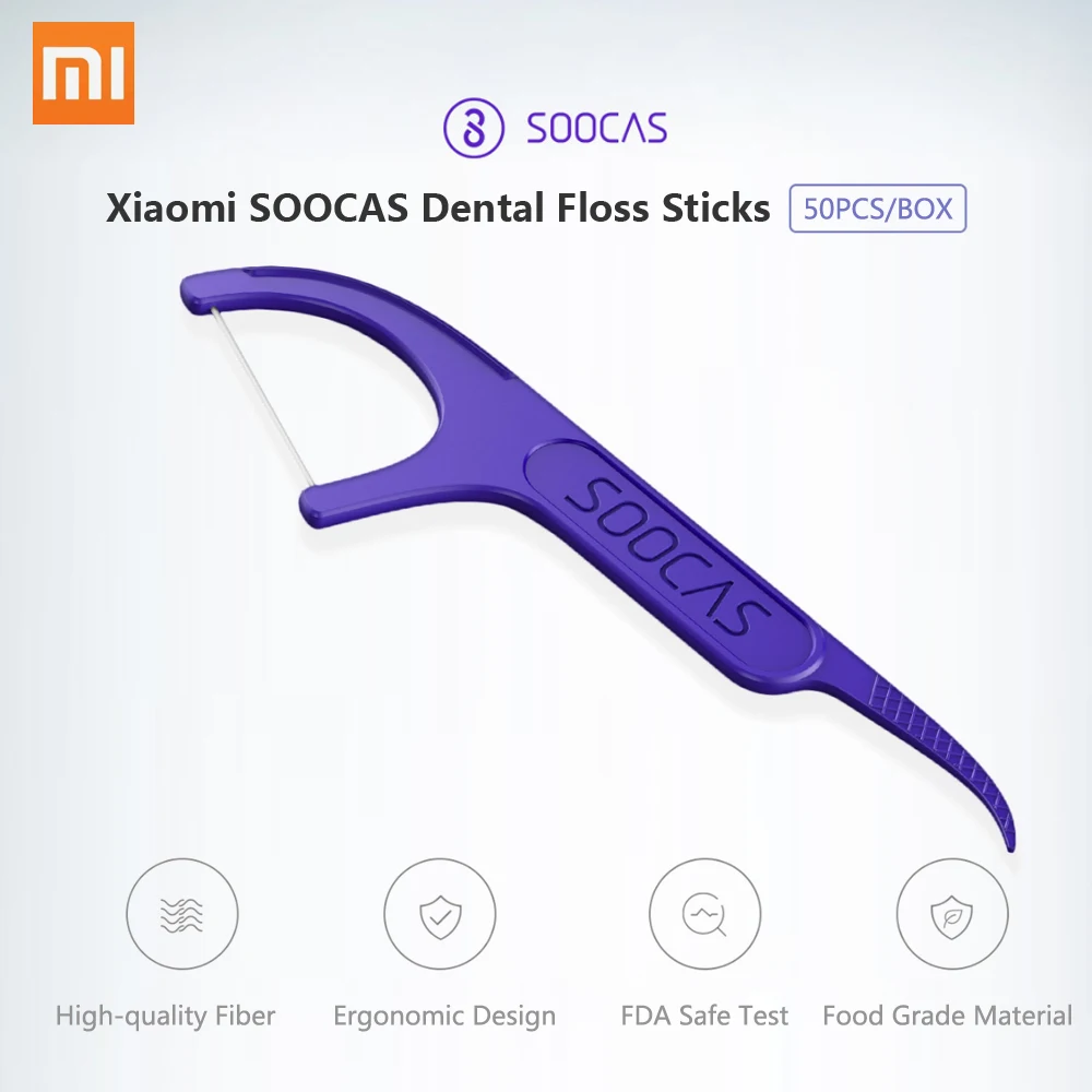 Зубная нить Xiaomi SOOCAS зубная нитка для гигиены полости рта 50 шт./лот|Насадки зубных