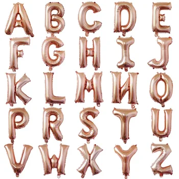 

16/32 Inch Big Letter Rose Gold Black Balloons Wedding Decoration Foil Ballon Happy Birthday Anniversary Party Alphabet Globos