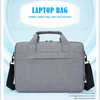 

Large Capacity Zipper Laptop Handbag Waterproof Briefcase for 15.6 inch Notebook Unique Inlaid Design Can Fixe on Luggage Case