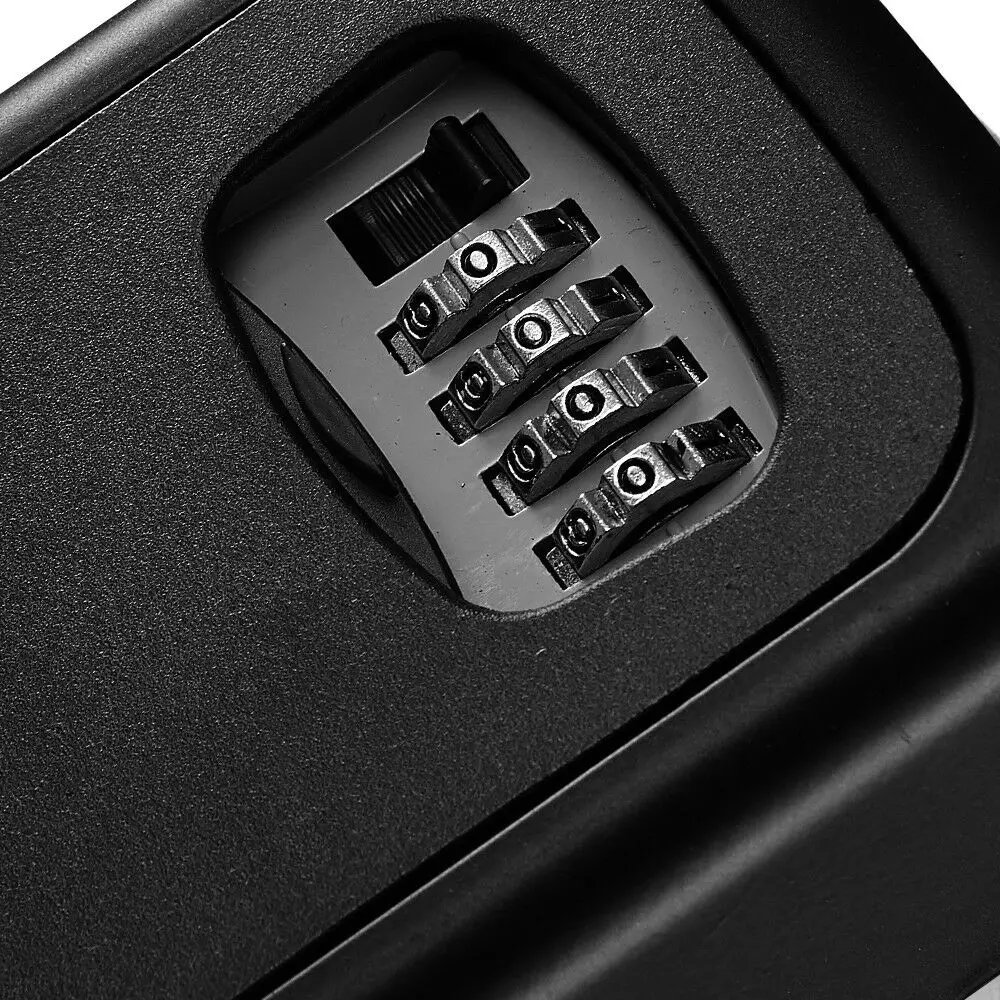 Key Lock Box Wall Mounted Aluminum Alloy Key Safe Box Weatherproof 4 Digit Combination Keys Storage Lock Boxes Indoor Outdoor