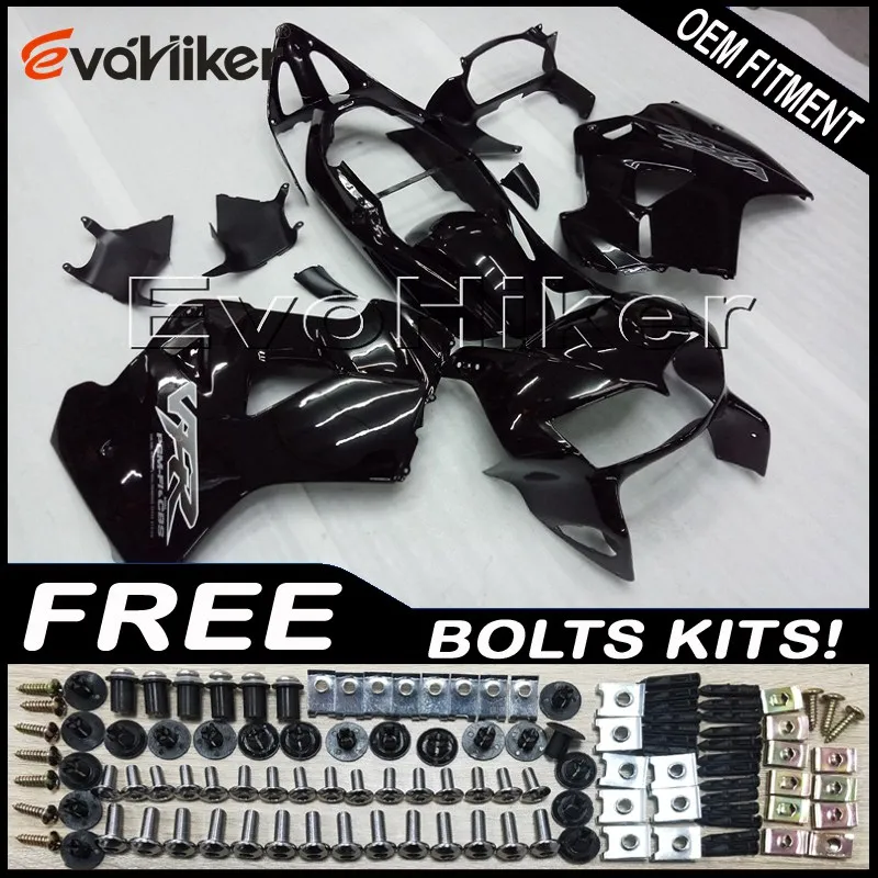 Пользовательские мотоциклетные пластиковые крышки ДЛЯ VFR800 1998-2001 ABS обтекатель мотоциклетные панели черный+ подарки