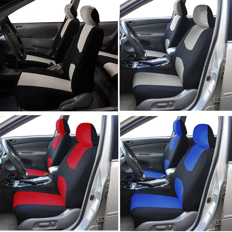 FH Group FB133BLUE102 Bucket Seat Cover Blue Supreme Modernistic Airbag Compatible Set of 2 