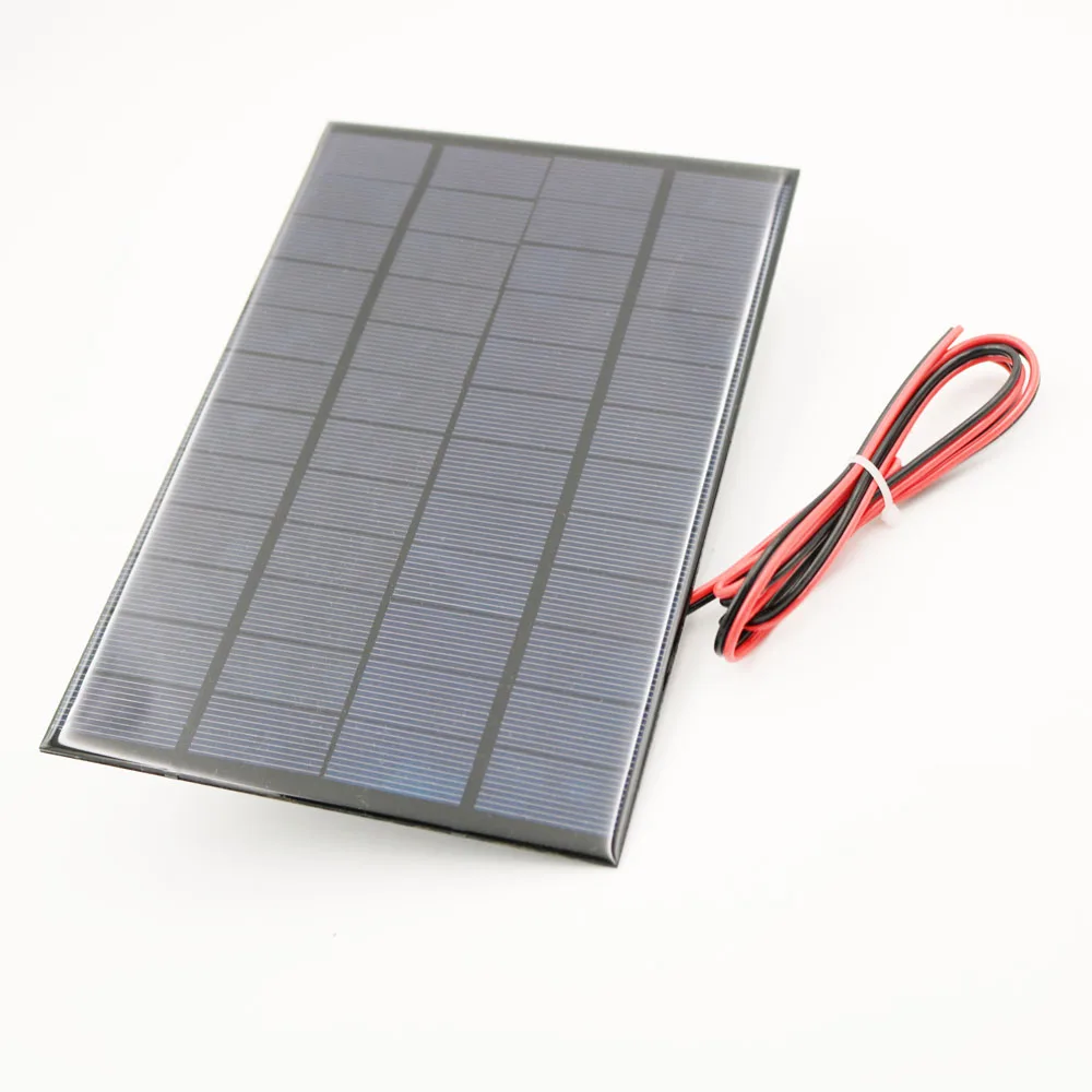 12V 4,2 W 350mA продлить провода Панели солнечные поликристаллические кремниевые DIY Батарея Зарядное устройство небольшой мини солнечная батарея кабель игрушки 12V