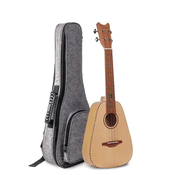 Smiger 23 inch Ukulele 4 Strings Grade A Spruce Wood Veneer Ykulele Hawaii Guitar With Bag/Tuner/Capo/Strap