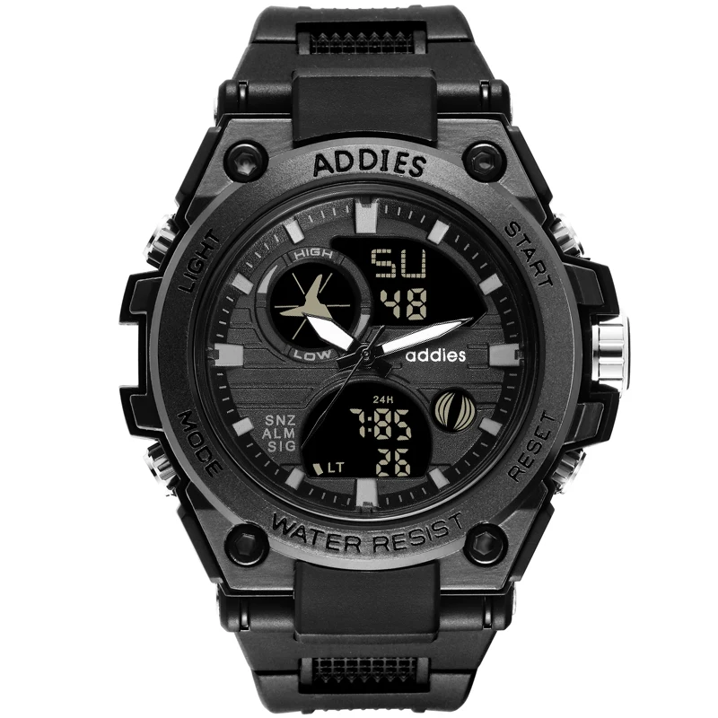 Мужские часы спортивные электронные часы цифровые уличные повседневные наручные часы светодиодный Relogio Masculino - Цвет: black pointer