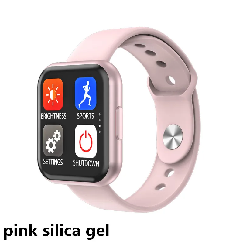 pink silica gel T88 smart watch Мода smart watch человек smart watch Женская фитнес трекер монитор сердечного ритма весь экран сенсорный экран Смарт-браслет - Цвет: pink silica gel