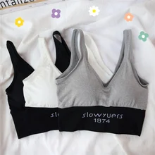 Спортивные топы с буквенным принтом, женские бюстгальтеры, Одноцветный мягкий фитнес лифчик, женский бюстгальтер с эффектом пуш-ап