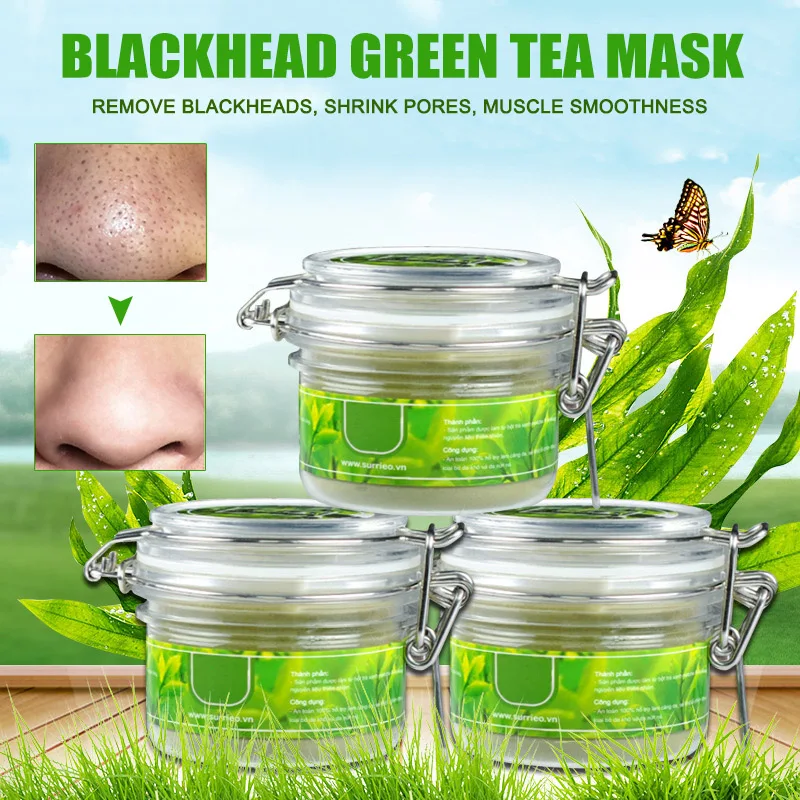 Green Tea Matcha Mask Deep Pore Cleansing Facial Body Detox Help with Blemishes Blackheads Acne SK88 |