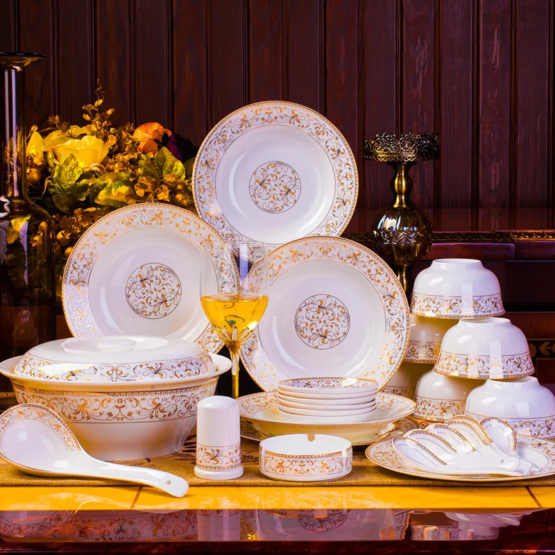Набор посуды 56 шт. набор из фарфора керамические тарелки миски тарелки|dinnerware