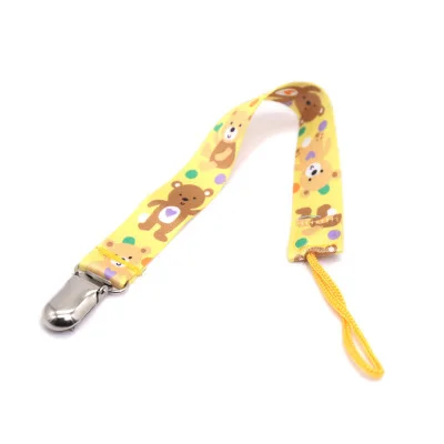 Yellow 1 шт., соска-пустышка с мультяшным принтом для новорожденных, зажимы для пустышки для кормления детей, детская соска с защитой от потери, все хлопковые соски-пустышки - Цвет: Yellow
