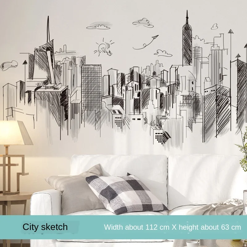 Room bedroom decoration painting background wall layout ins stickers 3D stereo interior | Дом и сад