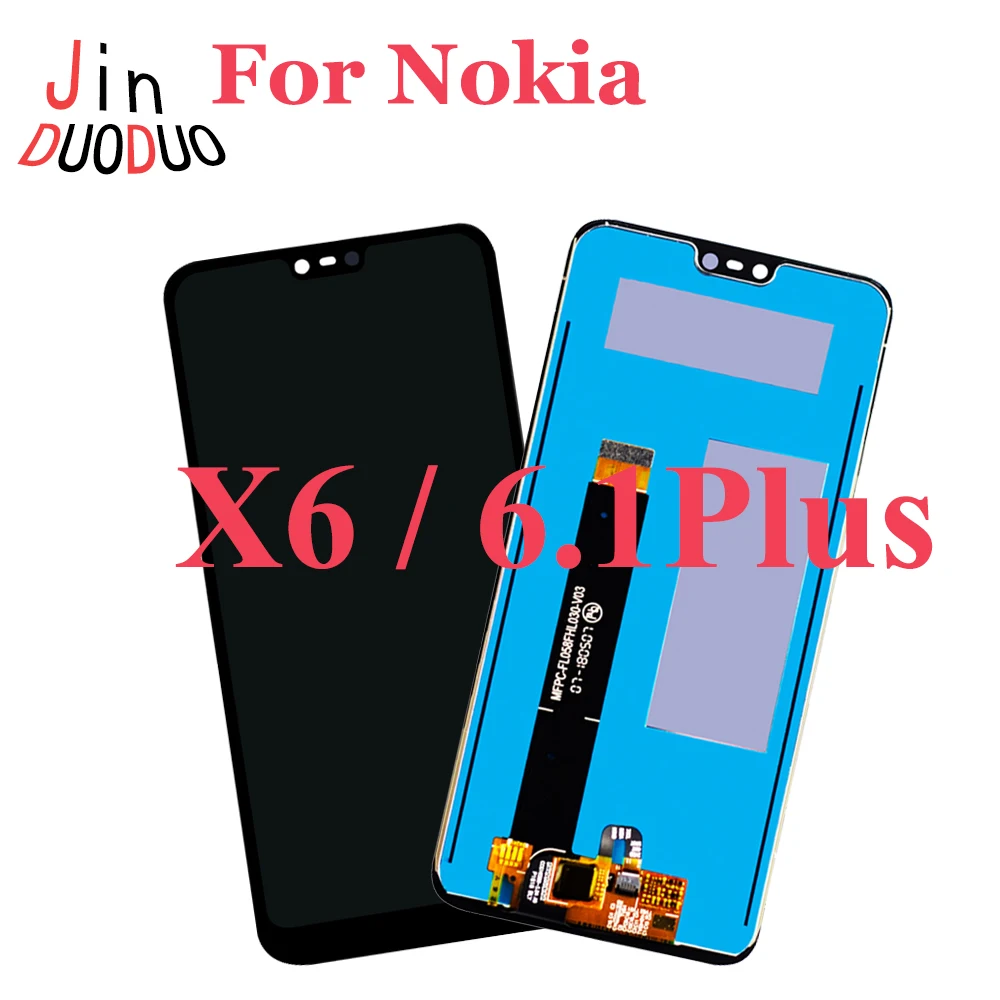Schermo Da 5.8 "Per Nokia 6.1 Plus Display Lcd Touch Screen Digitizer Per Display Nokia X6 Con Cornice Ta-1103 Ta-1083 Ta-1084 Ta-1099