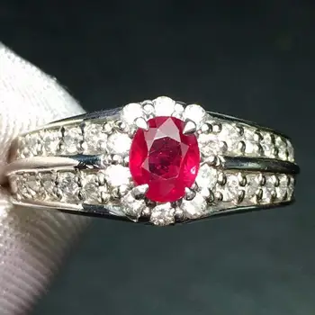 

Ruby Ring Pure Pt900 Jewelry Real Natural 0.5ct Red Ruby Diamond Jewelry Anniversary Female's Rings for Women's Fine Rings