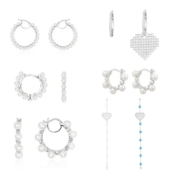 

2020 Fashion New High Quality Asymmetric Heart Shape Single Heart Shaped Pearl Earrings Luxury Gifts For Women's Banquet