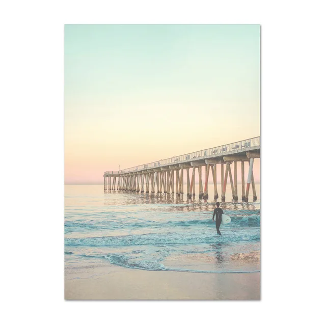 California-Surf-Art-Prints-Beach-Wall-Art-Summer-Print-Sunset-Landscape-Canvas-Painting-Surfboard-Boho-Decor.jpg_640x640
