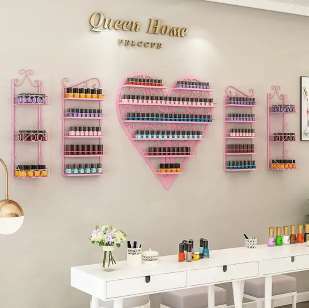 

European heart-shaped nail polish display rack