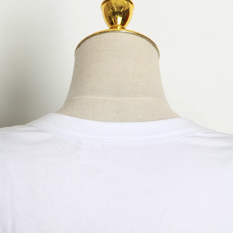 细节 (5).JPG TWOTWINSTYLE Minimalist Women T Shirt O Neck Sleevelesss Elegant Short T-Shirt For Female Fashion Clothing 2020 Spring Summer