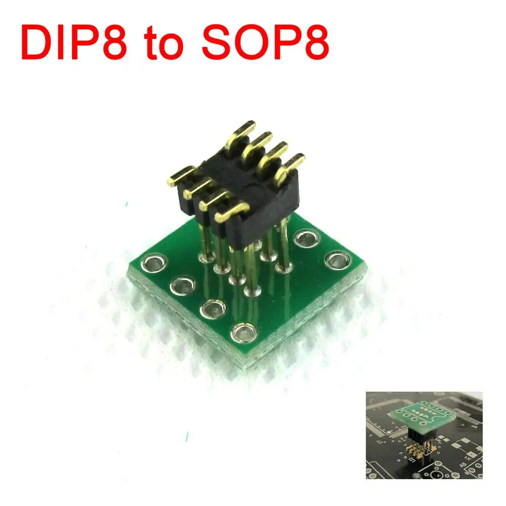 DIP8 к SOP8 адаптер SOIC8 разъем PCB 1,27 мм/2,54 мм адаптер 8pin звуковая карта обновление Конвертер доска F/Op amp