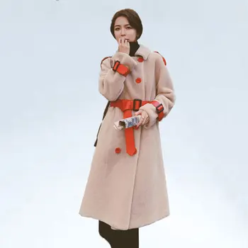 

30% Wool Jacket Women Winter Fur Coat Female Clothes 2019 Korean Double breasted Long Jacket Vintage Winter Fur Jacket Tops