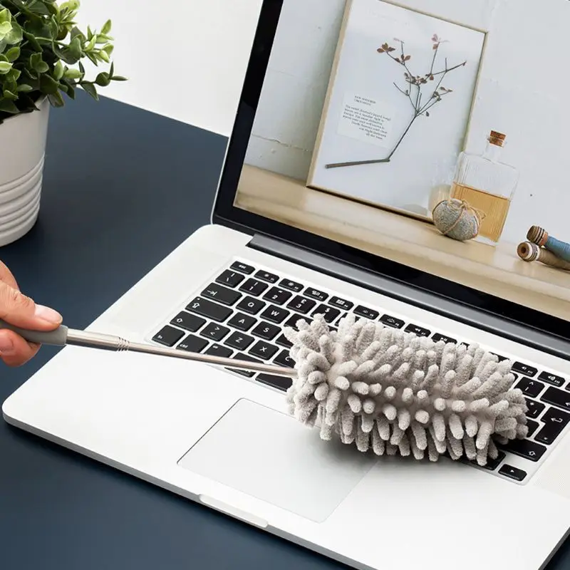 Adjustable Soft Microfiber Dusting Brush Extend Stretch Feather Duster Household