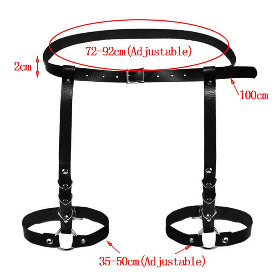 Женские сексуальные Харадзюку ручной работы в стиле рок, Гот Подвязки на ногу, ремни с кольцом, кожаные ремни, уплотнительное кольцо, ремни для ног, нижнее белье, подтяжки, подвязки
