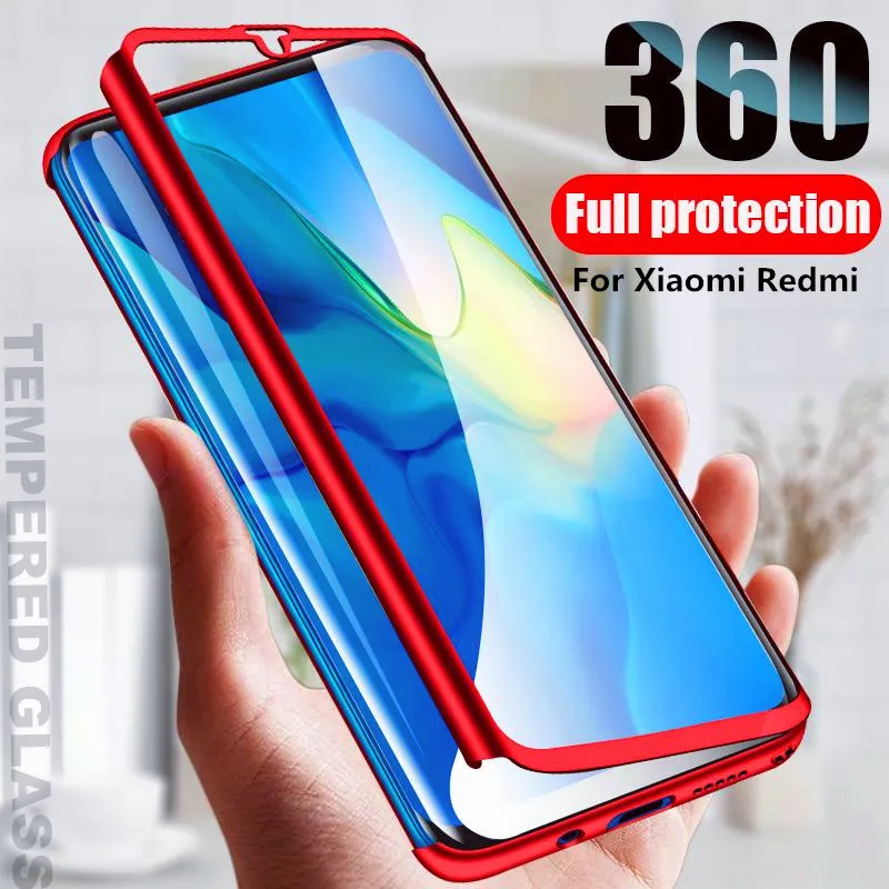 Защитный чехол с полным покрытием 360 градусов для Xiaomi Redmi Note 9 10 s Pro Max 8T 8 7 K20 7A 8A Mi Lite