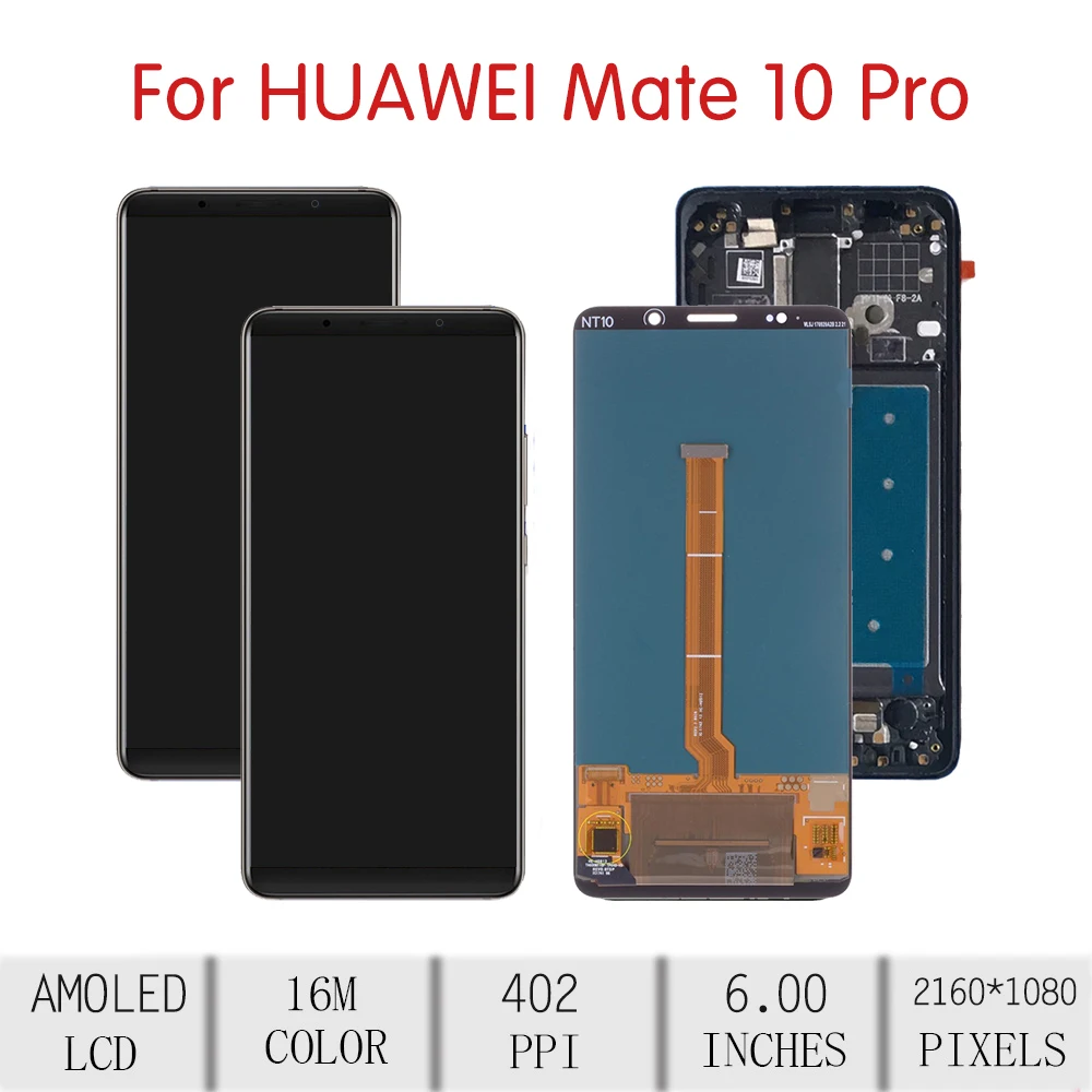 6," для huawei mate 10 Pro lcd кодирующий преобразователь сенсорного экрана в сборе для huawei mate 10 Pro дисплей с рамкой Замена BLA