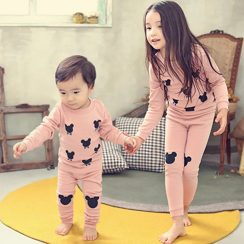 

Winter Autumn Toddler Kids Baby Boys Girls Long Sleeve Cartoon Print Tops+Pants Pajamas Sleepwear Outfit Set Cotton Home Clothes