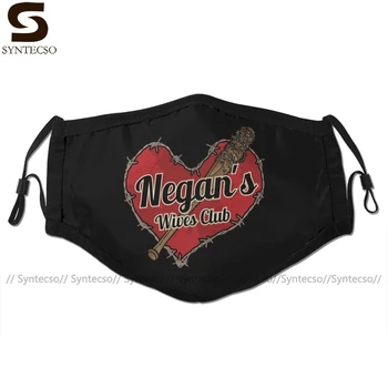 

Heart Club Mouth Face Mask Negan's Wives Club Facial Mask Funny Fashion with 2 Filters for Adult