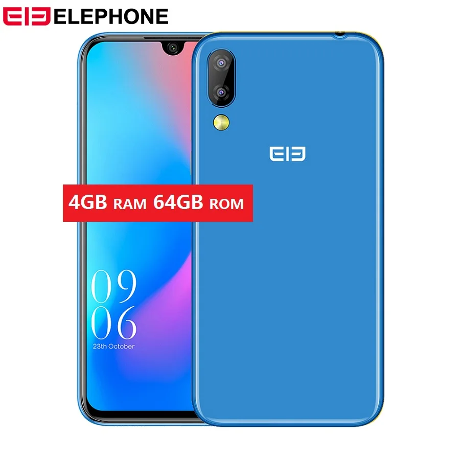 

Elephone A6 Mini 4G Smartphone 5.71 inch Android 9.0 MT6761 Quad Core 4GB RAM 64GB ROM 3-Camera Fingerprint 3080mAh Mobile Phone