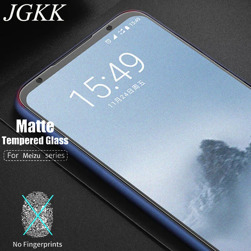 

JGKK 2.5D Matte Tempered Glass For Meizu 15Plus M15 No Fingerprint Frosted Screen Protector For Meizu 16TH Plus 16 15 Note 8 9