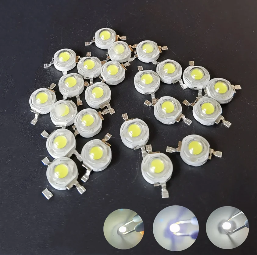10-100Pcs LED COB 램프 칩 1W 3W 3.2-3.6V 입력 100-220LM 미니 LED 전구 다이오드 SMD ...