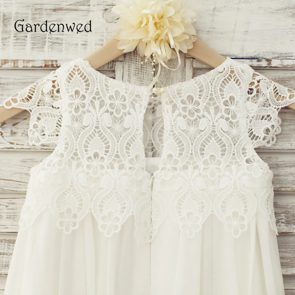 Gardenwed Cute Chiffon Lace Empire Baby Wear Casual Gown pageant dresses girls Fine Lace Top Long Child Kids Dress