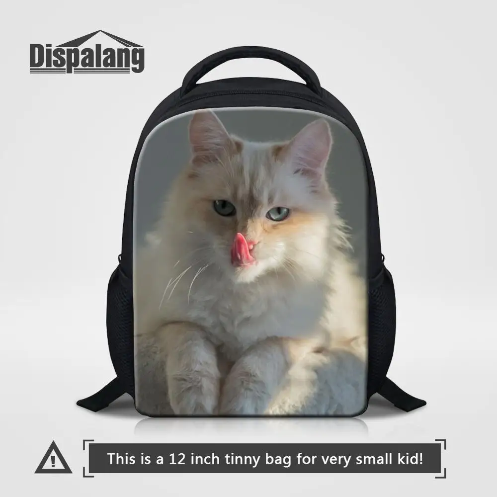 Backpack09 12 дюймов мини рюкзак для девочек полиэстер школьные сумки животные кошка печать детский сад Bookbags дети ежедневно рюкзак Sac Dos - Цвет: Backpack09