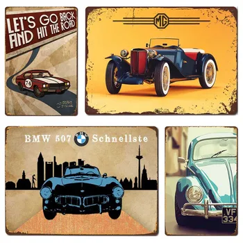 

Car Vintage Poster Metal Tin Sign Motorcycle Retro Metal Poster DIY Wall Stickers Home Bar Art Posters Decoration 20x30cm
