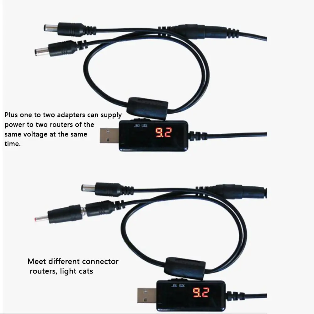 USB повышающий преобразователь постоянного тока 5 В до 9 в 12 В USB Повышающий Модуль USB усилитель конвертера мобильный усилитель мощности кабель 3,5x1,35 мм светодиодный дисплей